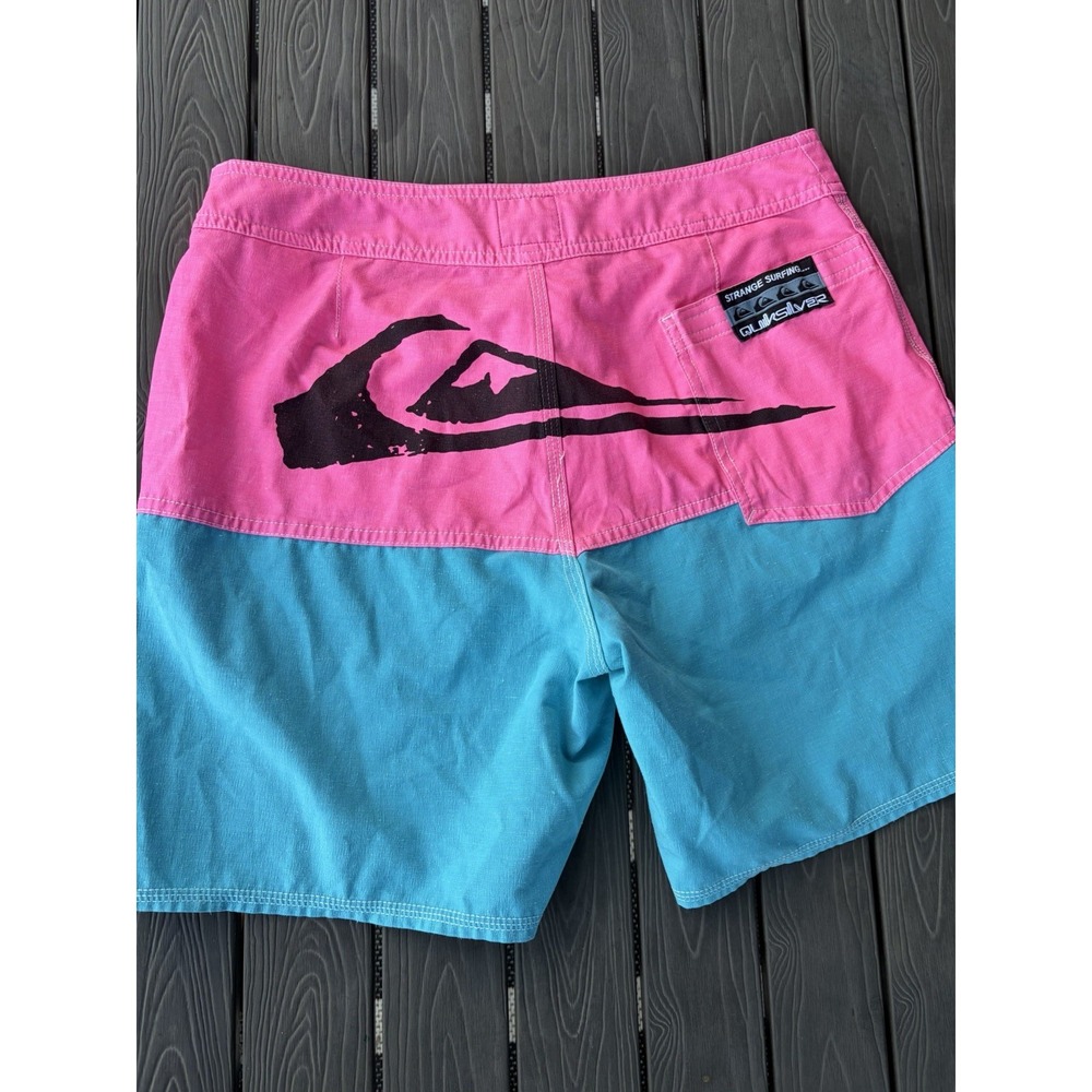 Stranger Things x Quiksilver Neon Pink Blue Boardshorts Scarce Limited Color 31